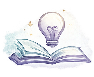 lightbulb and book icon